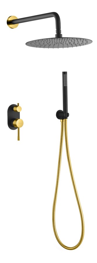 Душевая система Boheme Uno Черный / Золото 464-BG