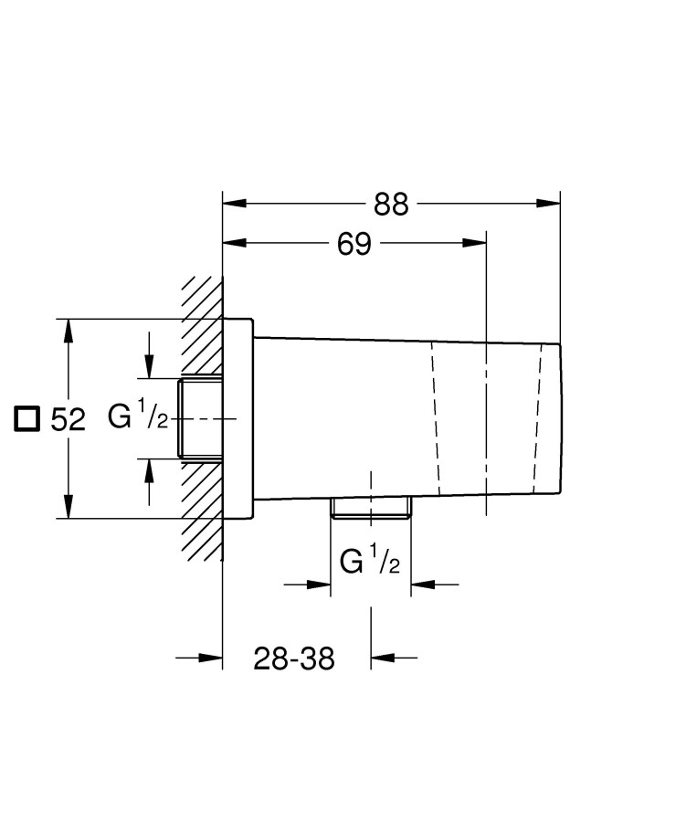 Grohe Euphoria Cube 26370000 подключение для душевого шланга с держателем