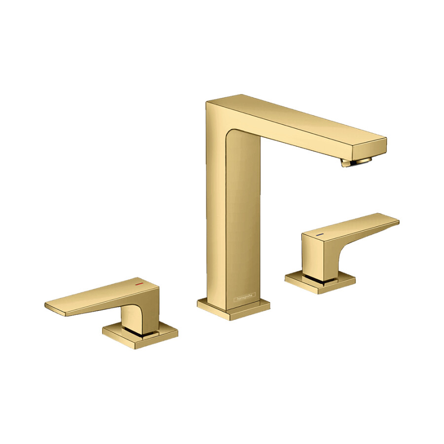 Hansgrohe Metropol Смеситель для раковины 160 с рычаговыми рукоятками, клапаном Push-Open, золото 32515990