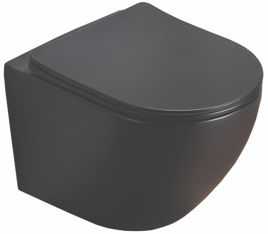 Azario Grado унитаз безободковый с сиденьем микролифт AZ-0046-MB SP