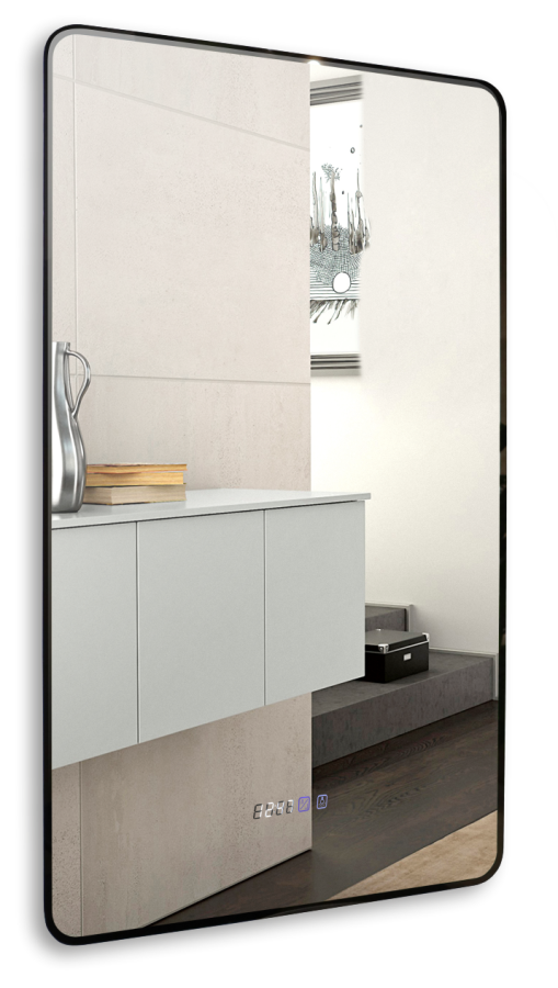 Зеркальное полотно Azario Incanto 60*100 часы, подогрев LED00002538