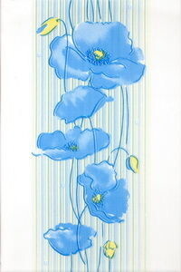 Газкерамика Альба маки 20х30см декор настенный лазурный глянцевый