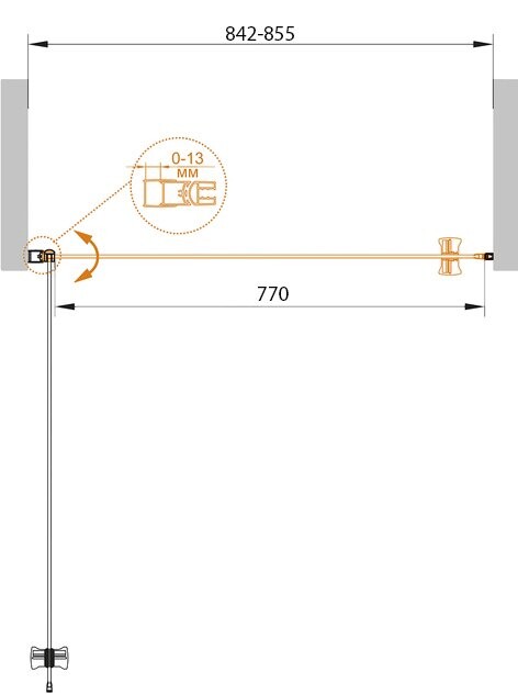 Cezares ECO-O-B-1-85-P-Cr душевые двери 85*190