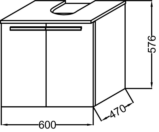 Jacob Delafon Struktura EB1384-N18 60 см тумба под раковину подвесная