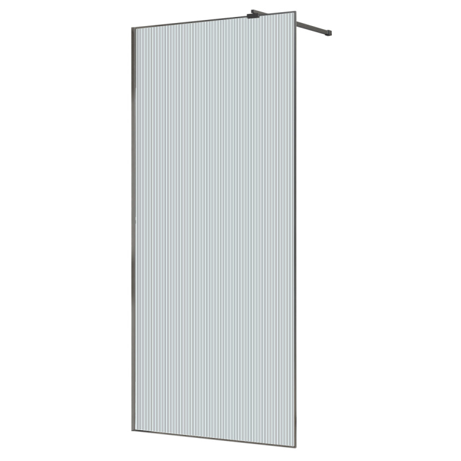 Душевая перегородка Azario Walk-in 900x1950 в рамке, рифленое стекло, толщина стекла 8 мм, профиль графит матовый AZ-271-90-MGR-CRF