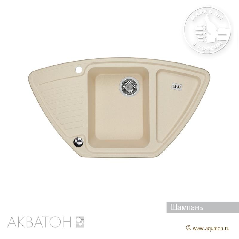 Акватон Лория 1A715032LR290 Мойка для кухни шампань 94х52 см