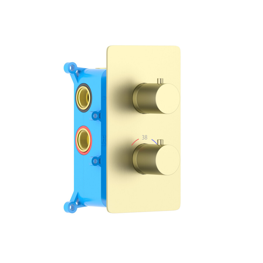 Aquatek Европа AQ1393BG Термостатический смеситель для ванны 3 режима (внешняя и скрытая часть) Золото шлифованное