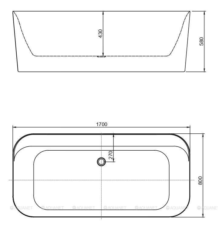 Allen Brau Infinity 170*80 ванна акриловая овальная белый матовый 2.21001.21