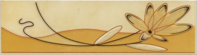 Газкерамика Валентино Георгин, Цветы 20х5см бордюр настенный песочный глянцевый