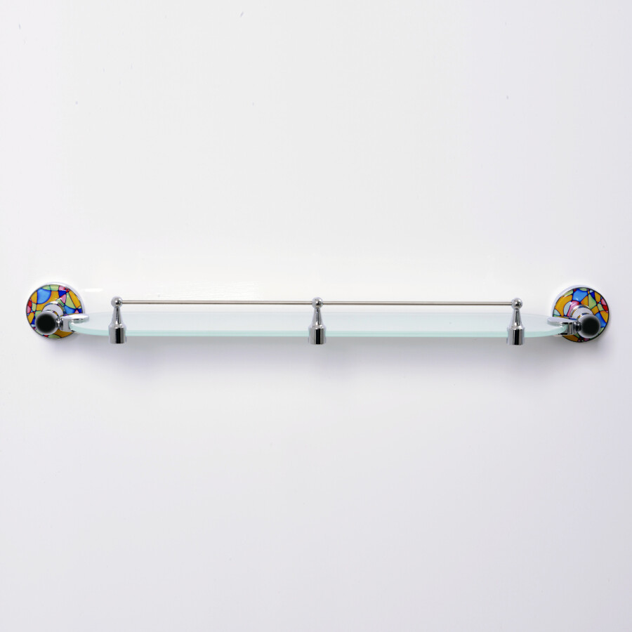 WasserKRAFT Diemel K-2244 Полка стеклянная с бортиком хром