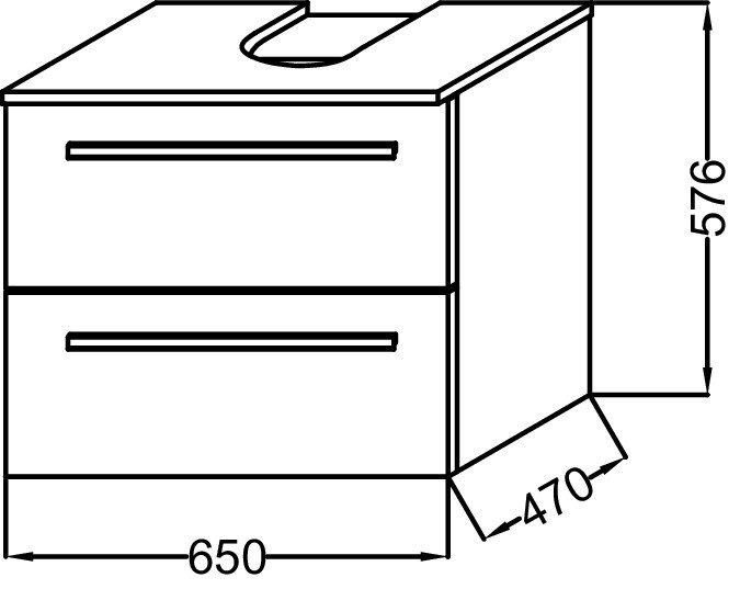 Jacob Delafon Struktura EB1383-N14 65 см тумба под раковину подвесная