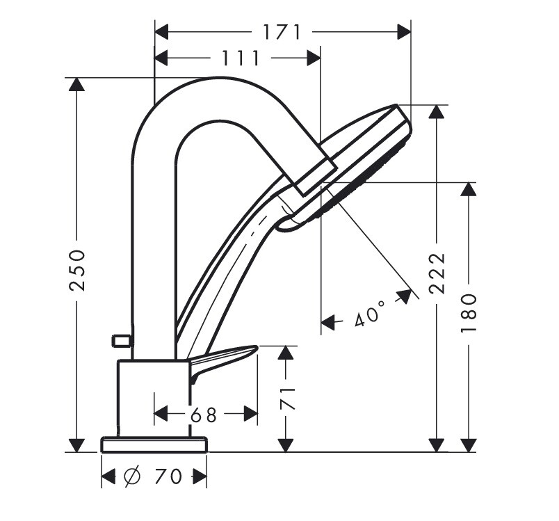 Hansgrohe Logis 71313000 смеситель на борт ванны хром
