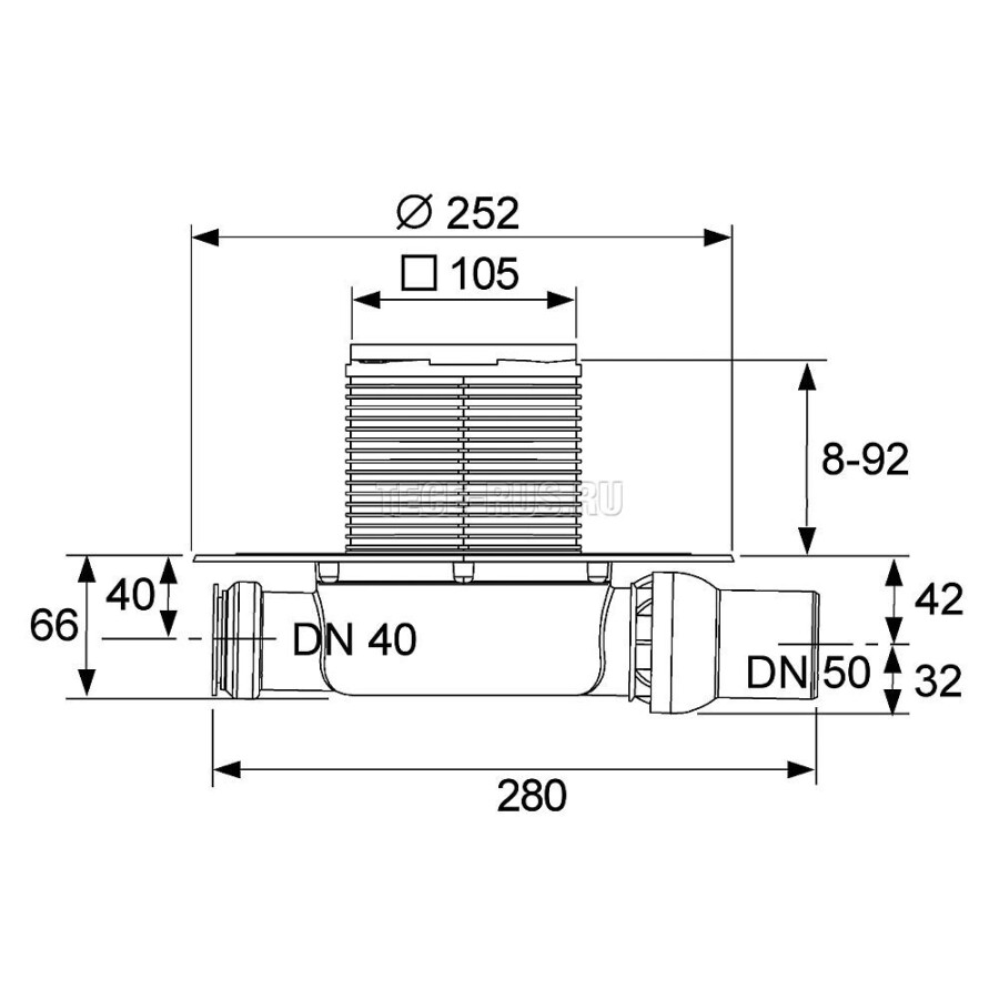 Tece Drainpoint S110 3601100 Душевой трап 100*100 мм
