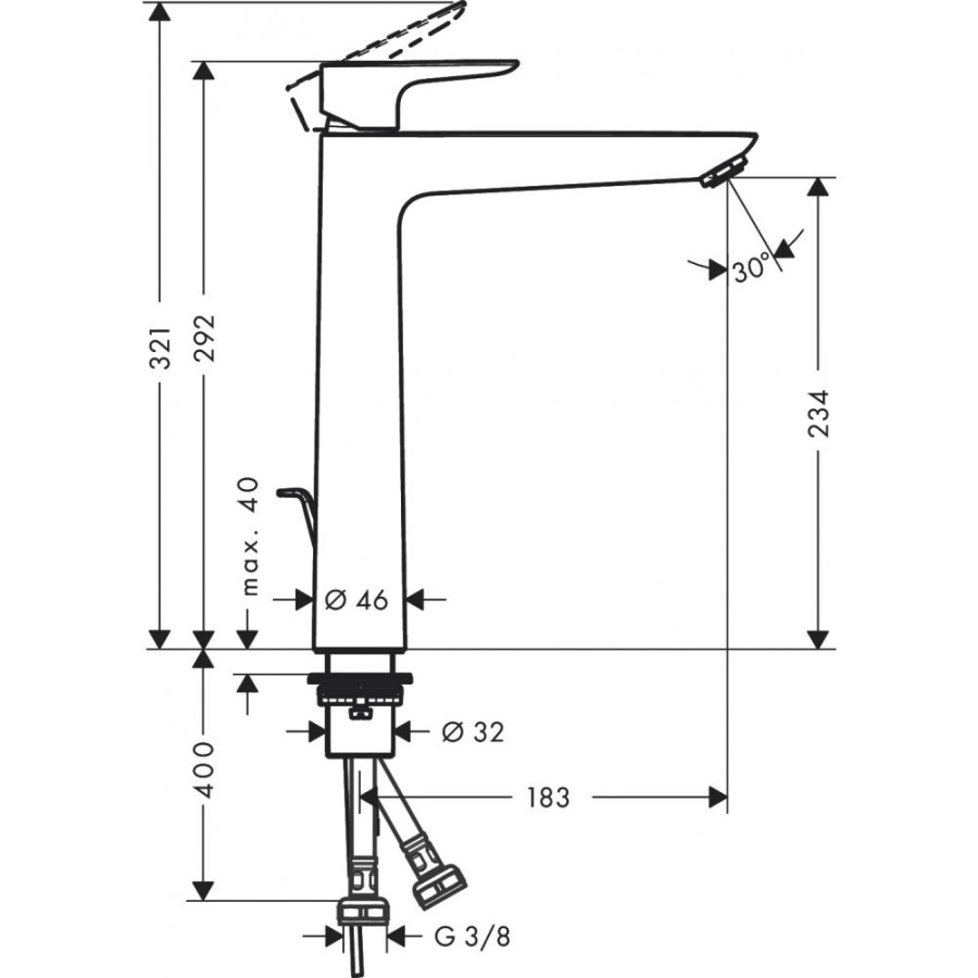 Hansgrohe Talis E 71716670 смеситель для раковины черный