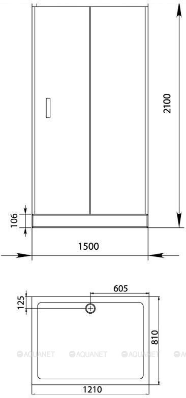 Aquanet Alfa NAA1131 душевое ограждение 150*80*200
