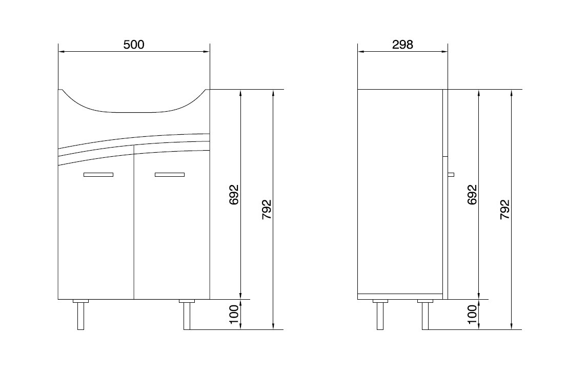 Cersanit Erica 55 см тумба с раковиной SU-ERN-ERI55 напольная