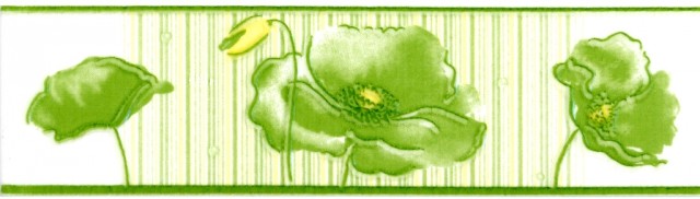 Газкерамика Альба маки 20х5см бордюр настенный фисташковый глянцевый