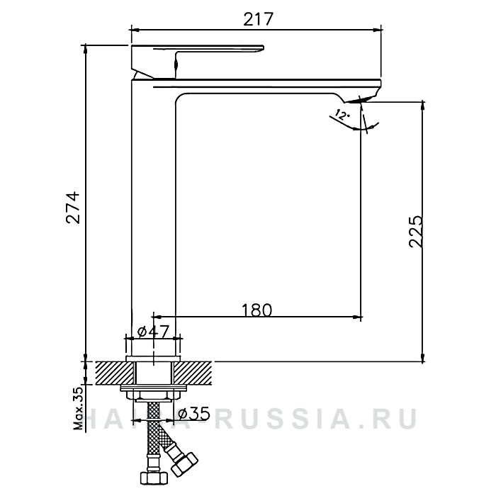 Haiba HB11590-7 смеситель для раковины 35 мм