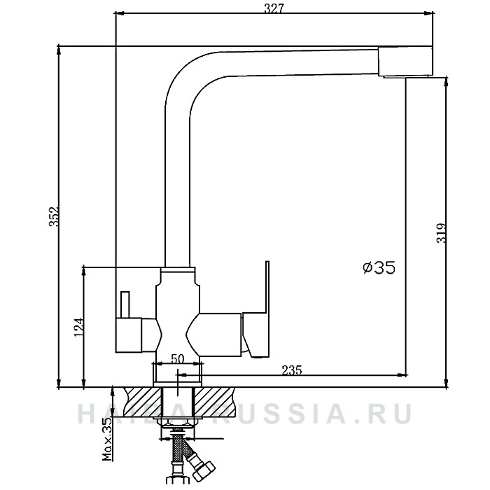 Haiba HB76802 смеситель для кухни хром