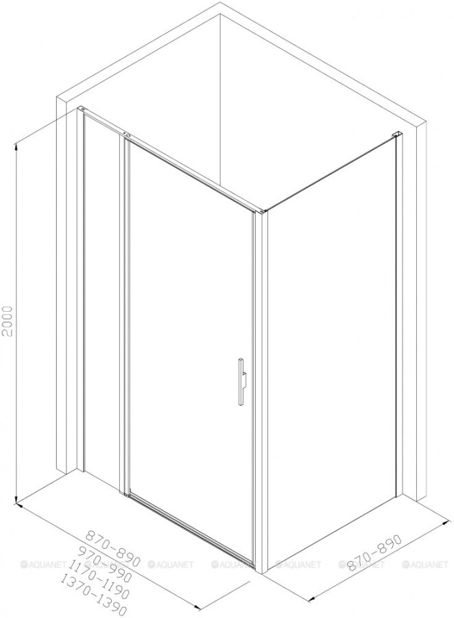 Allen Brau Priority душевое ограждение 100*90*200 серебро браш 3.31005.BA + 3.31017.BA