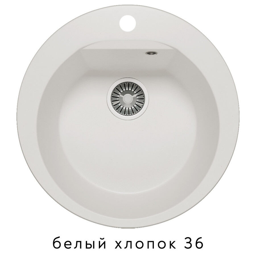 Polygran Atol-520 52 см мойка для кухни белый хлопок