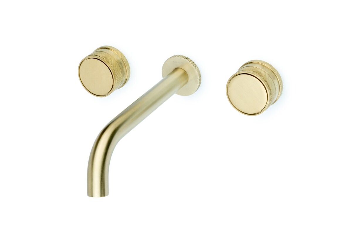 Смеситель для раковины из стены Boheme Prestige Mat Gold на 3 отв. 152-2-MG-PR