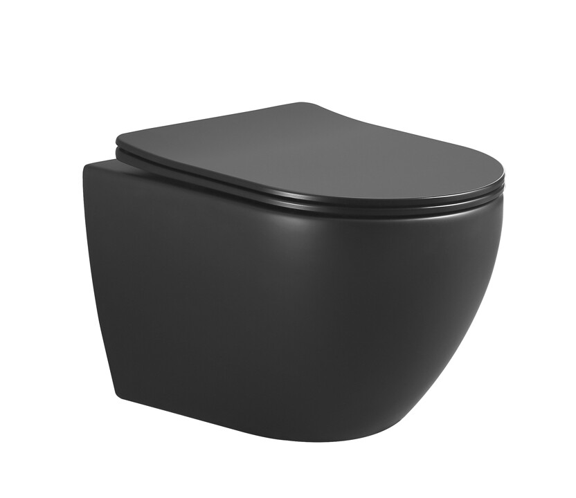 Унитаз подвесной Boheme Bianca Черный матовый c крышкой 961-SET-B