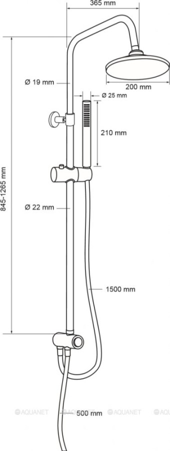 Aquanet Practic R AF100-70-R-C душевая система