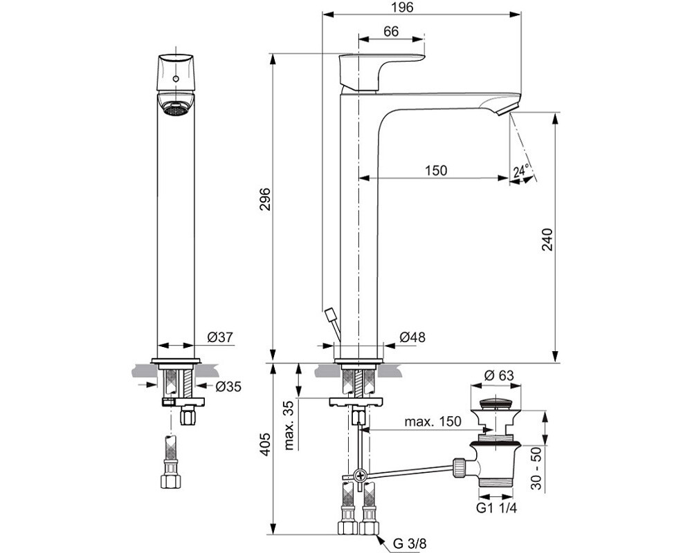 Ideal Standard Connect Air Vessel A7025AA смеситель для раковины