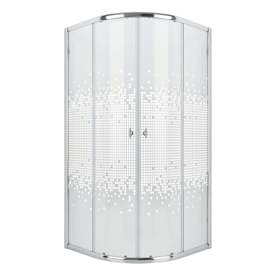 Душевое ограждение Niagara Eco NG-1001-14 (90х90х190) четверть круга,раздвижное,хром,стекло мозаика,1 место