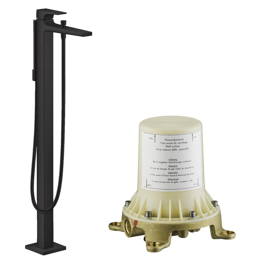 Hansgrohe 32532670S Set HG Metropol смеситель для ванны напольный (32532670+10452180), матовый черный