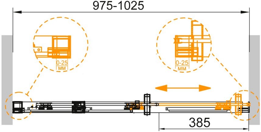 Cezares DUET SOFT-BF-1-100-C-Cr-L душевые двери 100*195