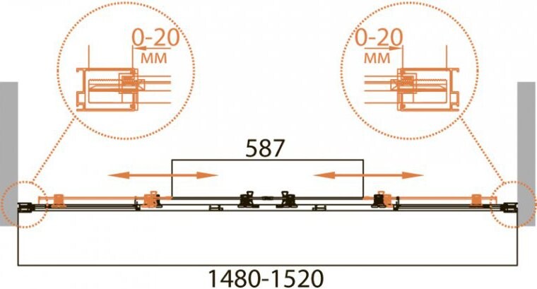 Cezares RELAX-VF-2-150/145-C-Bi 150*145 шторка на ванну