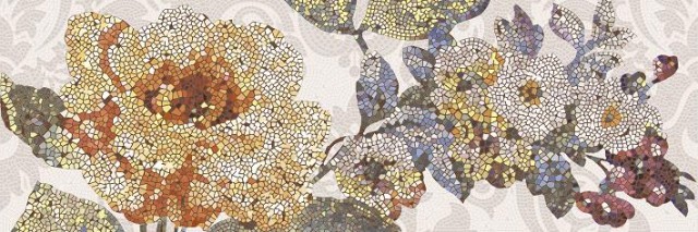 Нефрит Бретань 20х60см декор настенный желтый цветок