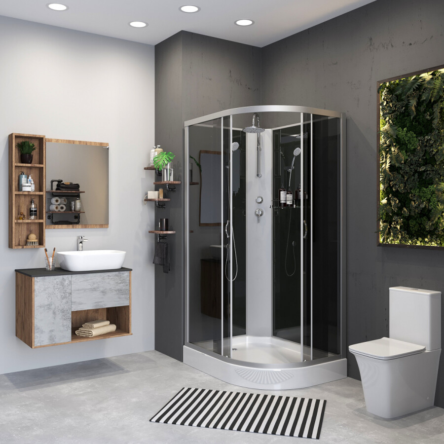Niagara NG 3512-14LBKT Душевая кабина 120x80 Без крыши с тропическим душем 35121433LBKT