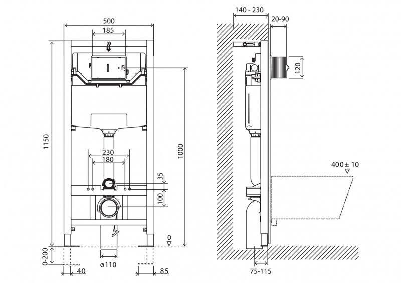 BelBagno BB001-120 инсталляция для унитаза