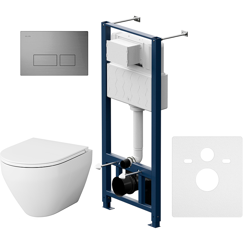 Am.Pm Spirit 2.0 унитаз подвесной с инсталляцией и клавишей смыва IS47031.701700