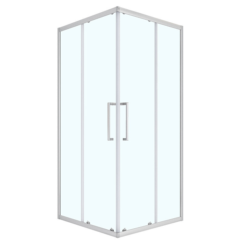Душевое ограждение Loranto 120x80x190 раздвижная дверь, универсальная, прозрачное стекло 6 мм, профиль сатин CS-AB01S-128