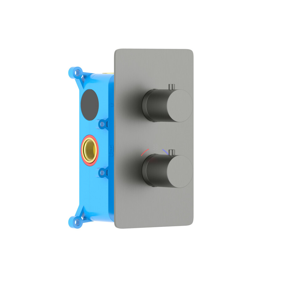 Aquatek Европа AQ1391BGM Термостатический смеситель для душа (внешняя и скрытая часть) Оружейная сталь