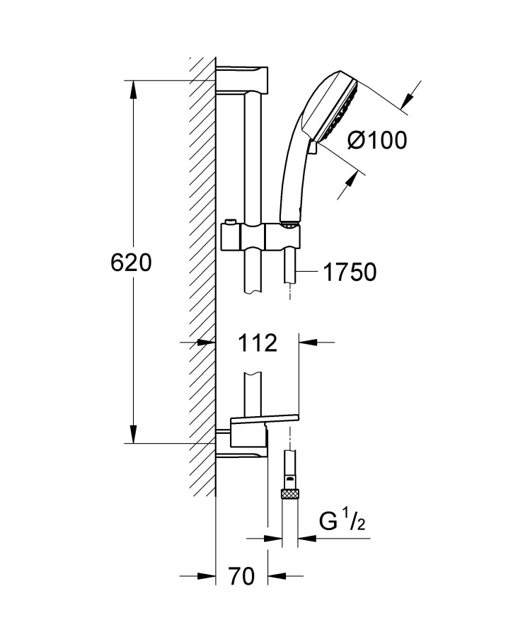 Grohe New Tempesta Cosmopolitan 100 27576002 душевой гарнитур с полочкой