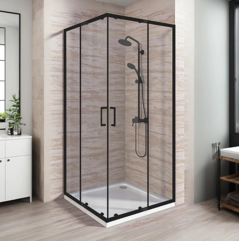 BAS Lite CR-90-C-B душевое ограждение 900х900х1900 Черный ЛТ00024
