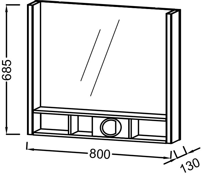 Зеркальное полотно Jacob Delafon Terrace PREMIUM 80*13*68,5 см EB1736RU-G1C