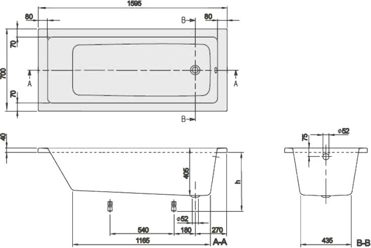 Villeroy&Boch Targa Plus Mono 160 70 см ванна акриловая UBA167NES2V01