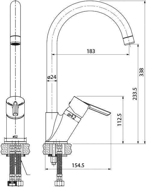 Iddis Kitchen Line K11SB0JI05 смеситель для кухни хром