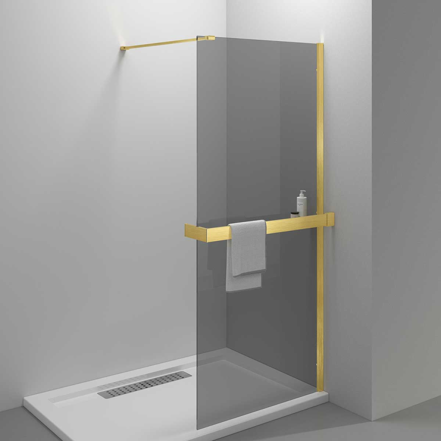 Vincea Walk-In душевая перегородка 90 см золото / тонированная VSW-4HR900CGG