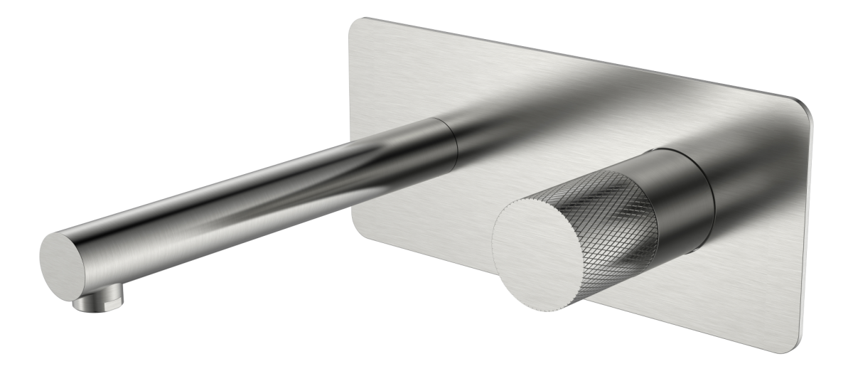 Смеситель для раковины из стены Boheme Stick ручка Touch Nikel Brush 125-NB.2