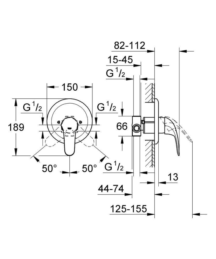 Grohe Euroeco 32742000 смеситель для душа