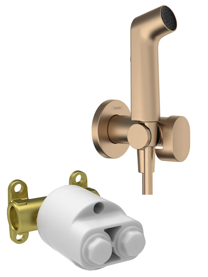 Hansgrohe 29232140S Set HG Комплект для гигиенического душа встроенный Bidette 1jet S со шлангом и держателем, шлиф.бронза (29232140+29235180)