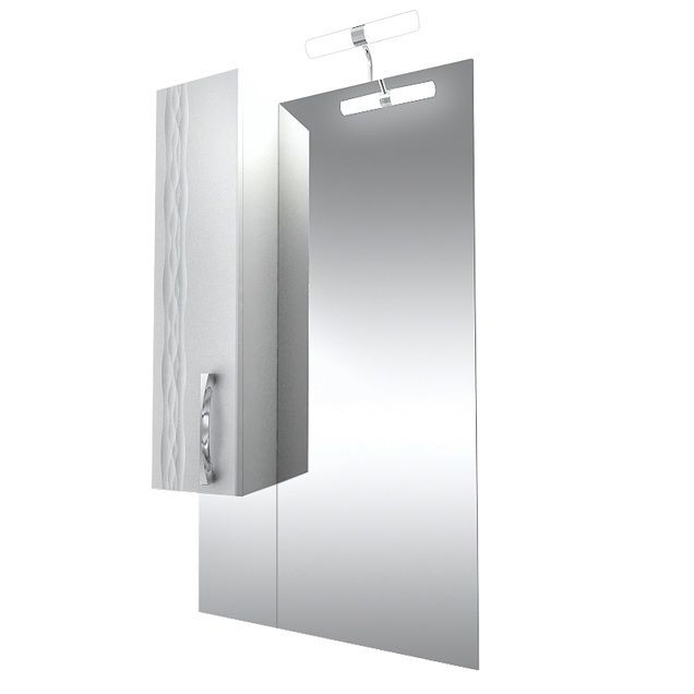 Triton Кристи 60 зеркало удлиненное с подсветкой и шкафчиком слева