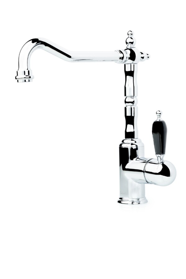Смеситель для кухни Boheme Kitchen Tradizionale Chromo черная керамика 103-BLC